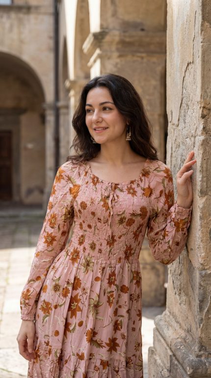 Women’s Leaf Print Maxi Suit